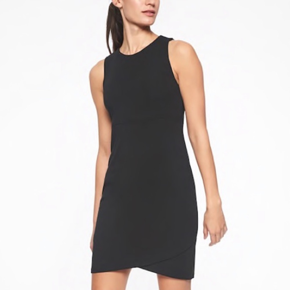 Athleta La Palma Dress Black Sleeveless Size Small Mini Athleisure